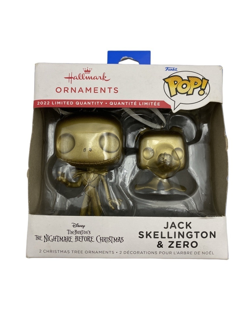 Funko Pop Hallmark Christmas Ornaments 2 Pack Jack Skellington & Zero Gold Chase